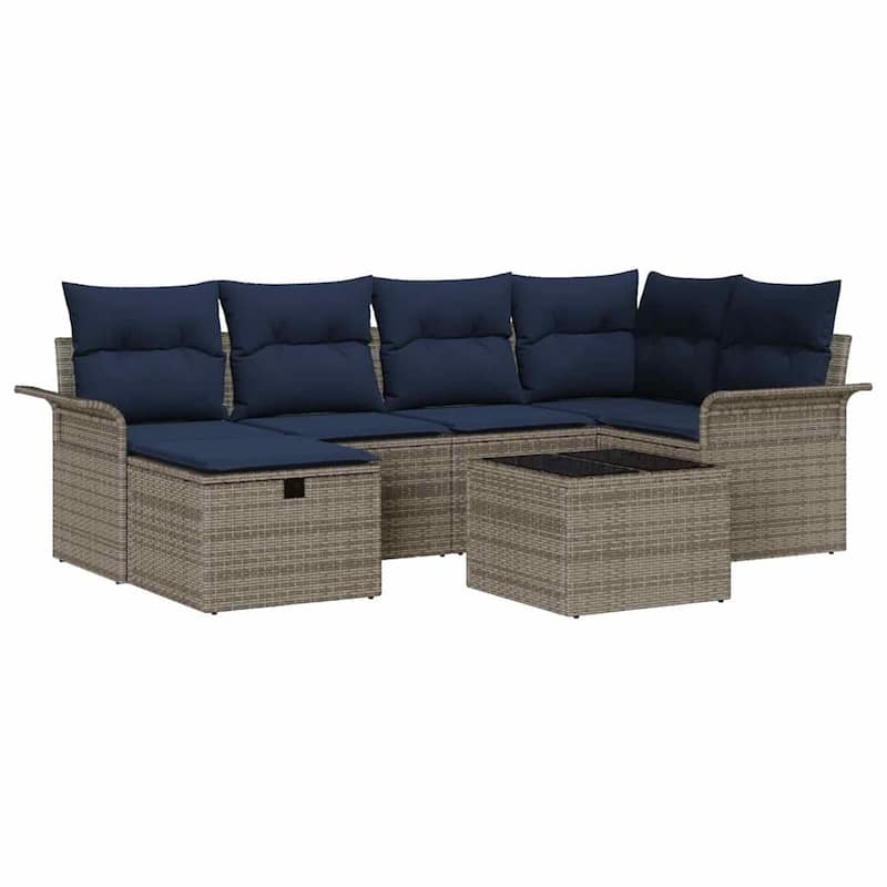 vidaXL 6/7 Piece Garden Sofa Set with Cushions - 95.5×52.2×27.2