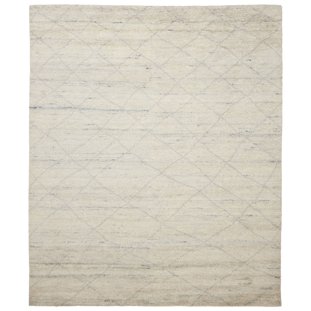 ECARPETGALLERY Hand-knotted Tangier Light Grey Wool Rug - 8'2 x 9'11
