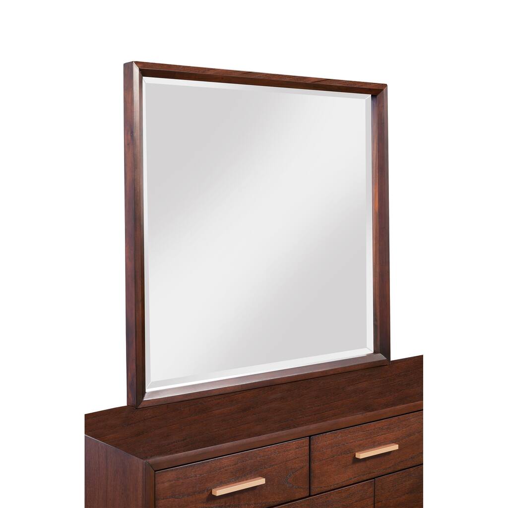 Alpine Furniture Arden Wood Bedroom Mirror in Walnut