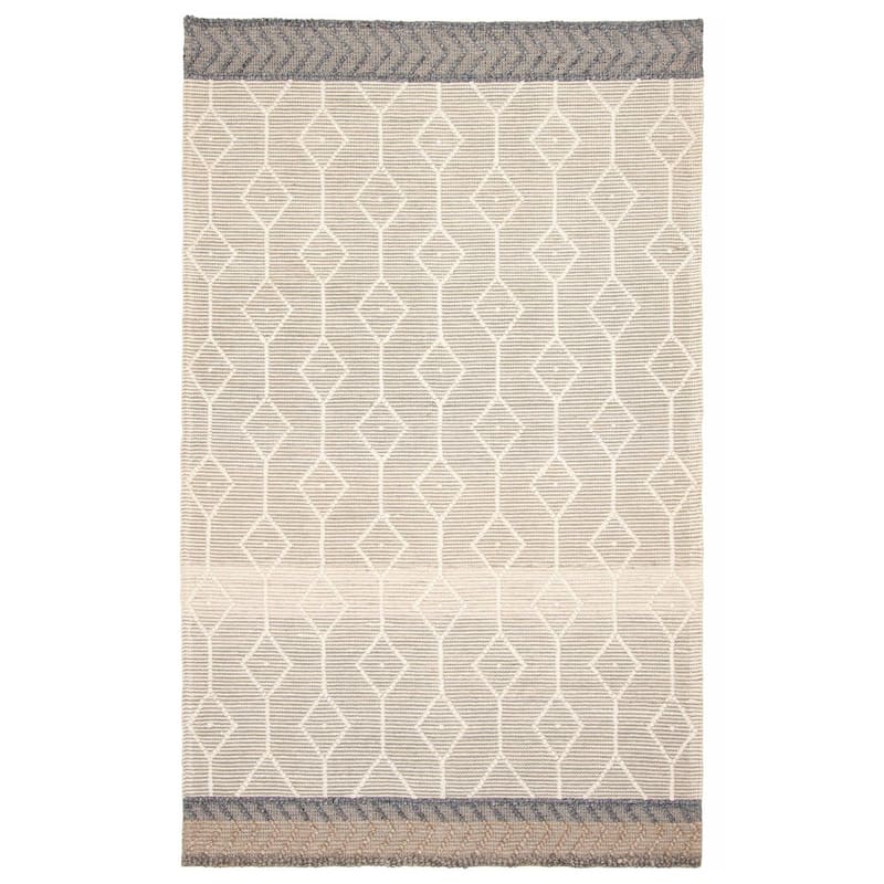 ECARPETGALLERY Braid weave Sienna Cream Wool Rug - 5'1 x 8'3 - Cream - 5'1 x 8'3