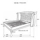 preview thumbnail 42 of 57, Barzini Upholstered Bedroom Set White with Wingback Headboard