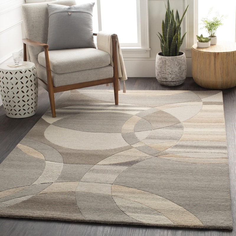 Livabliss Forum Mid-Century Geometric Hand Tufted Area Rug - 12' x 15' - Brown - Rectangle