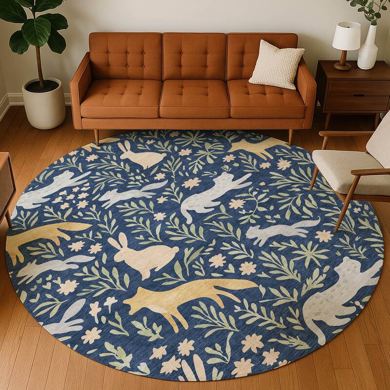 Machine Washable Indoor/ Outdoor Whimsy Foxy Chantille Rug