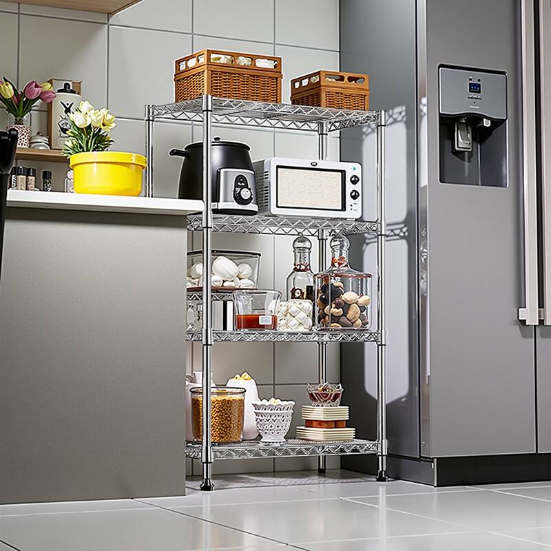 1000 lbs Storage Shelving Steel Heavy Duty 4-Tier Utility Shelving Unit Steel Organizer Wire Rack for Home,Kitchen