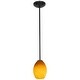 preview thumbnail 2 of 4, Access Lighting Brandy FireBird - E26 LED Rod Pendant - Oil Rubbed Bronze Finish - Amber FireBird Glass Shade