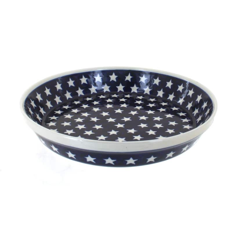 Blue Rose Polish Pottery 879 Zaklady Pie Plate - Stars