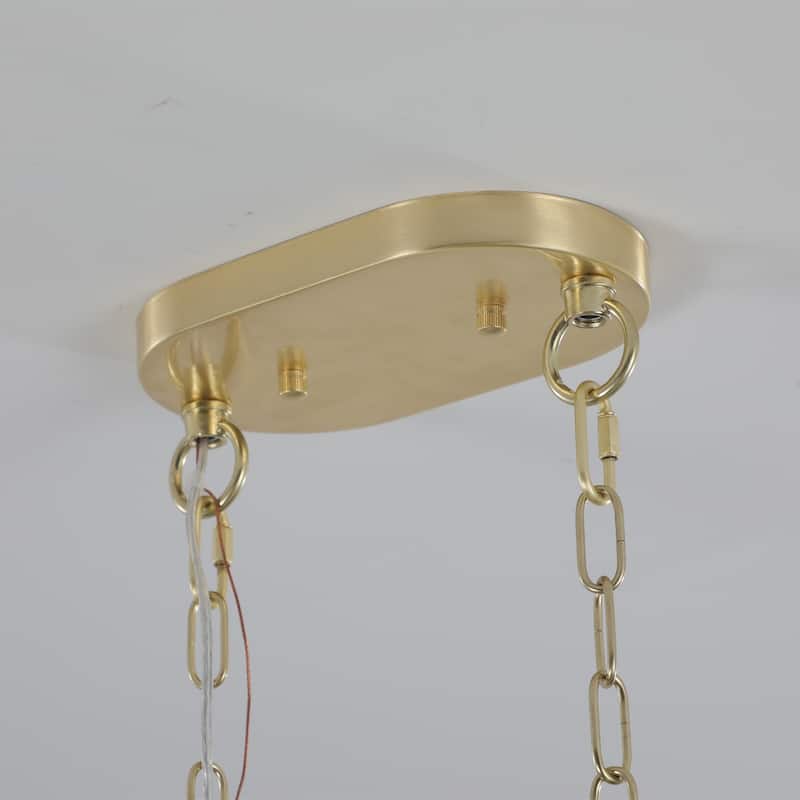 Modern Champagne Oval Crystal Ceiling Chandelier