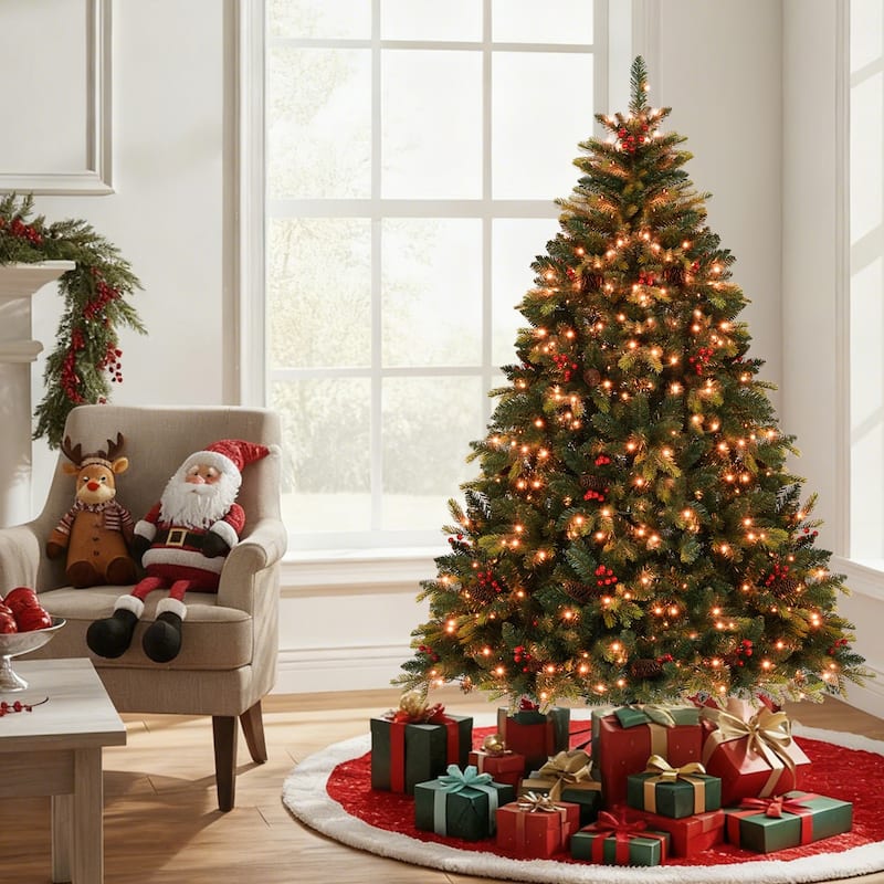 Gymax Smart Pre-Lit Artificial Christmas Tree w/ Remote Control