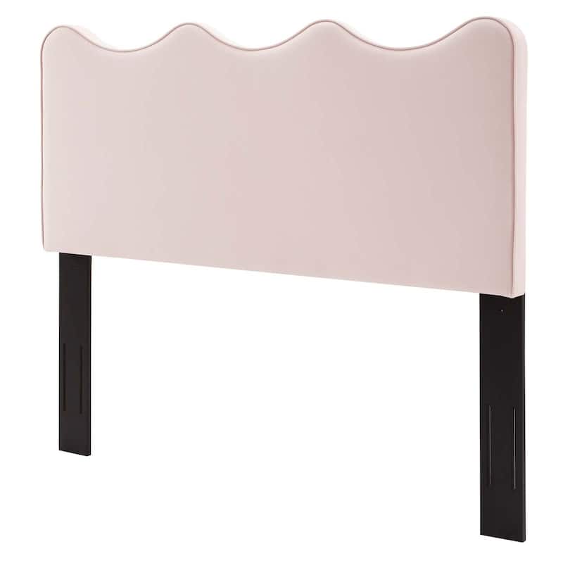 Monrovia Pink Velvet Upholstered Twin Size Headboard