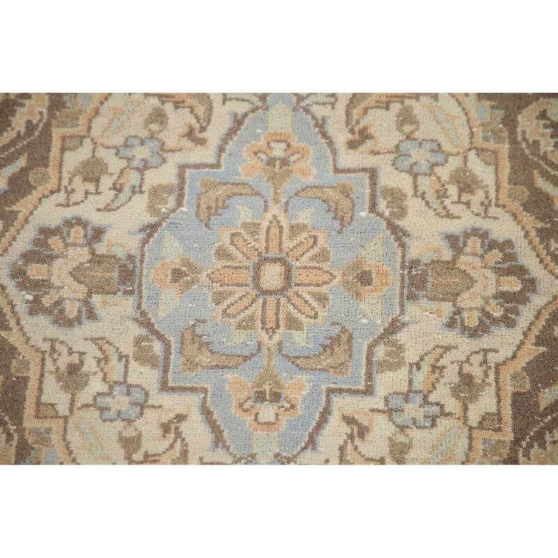 Hand Knotted Oriental 100% Wool Carpet Traditional Floral Peach Kashan Area Rug - 12' 10'' X 9' 4''