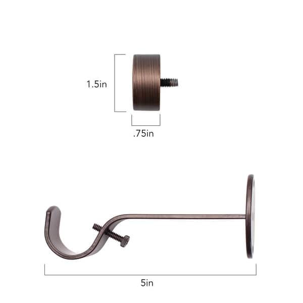 28-48 Adjustable Elrene Home Fashions Serena 1 Window Drapery Single Curtain Rod with Contemporary Cap Finial Black