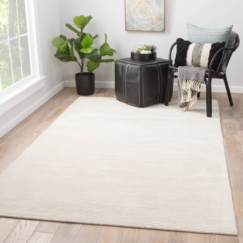 Phase Handmade Solid Color Textured Wool/ Viscose Area Rug