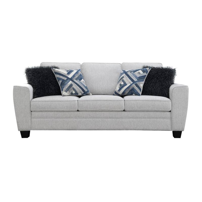 Furniture of America Maevy Chenille Sofa with Accent Pillows