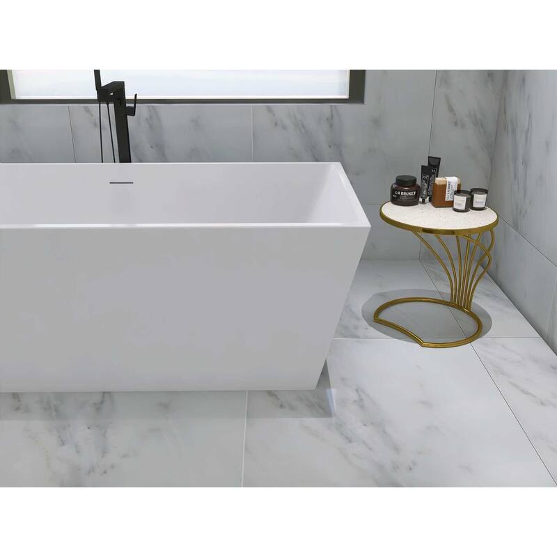 Timothy Soaking Rectangular Bathtub in Glossy White
