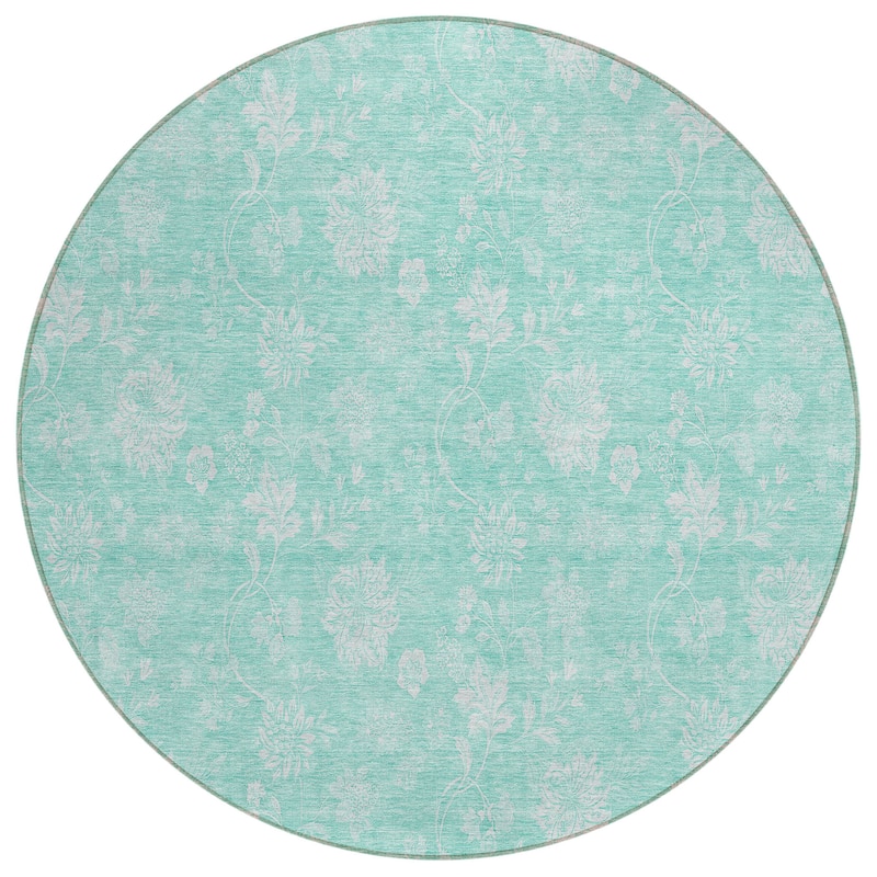 Machine Washable Indoor/ Outdoor Chantille Floral Farmhouse Rug