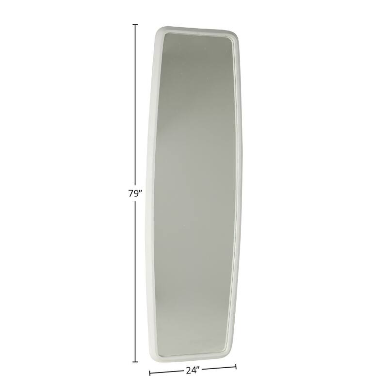 Judith Wooden Floor Mirror, White