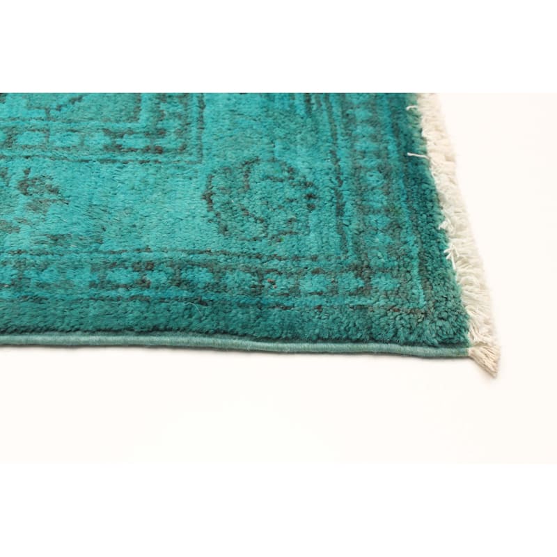 ECARPETGALLERY Hand-knotted Vibrance Teal Wool Rug - 2'8 x 9'3