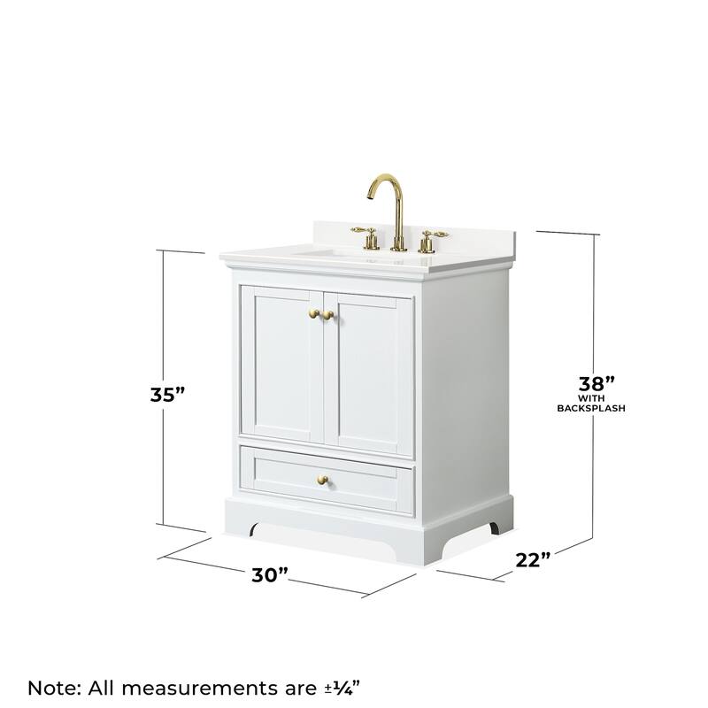 Wyndham Collection WCS202030S-QTZ-US3MED Deborah 30" Free Standing