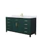 Option Green, Gold Trim, White Cultured Marble Top