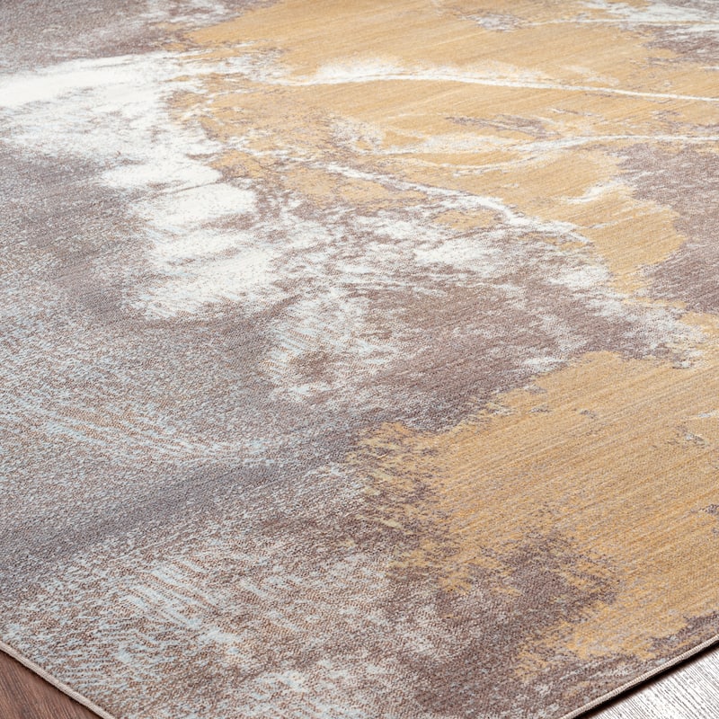 Marbled Earthy Abstract Area Rug