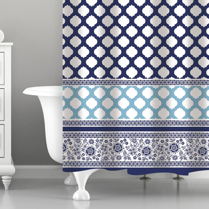 Bath Bliss Shower Curtain Lattice Design