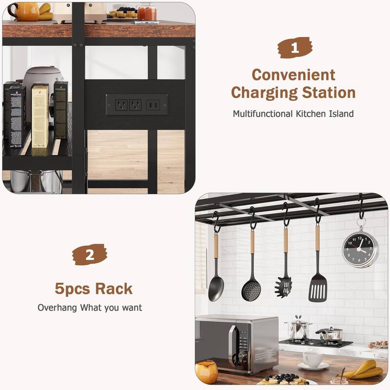 42"/47"Kitchen Island with Storage