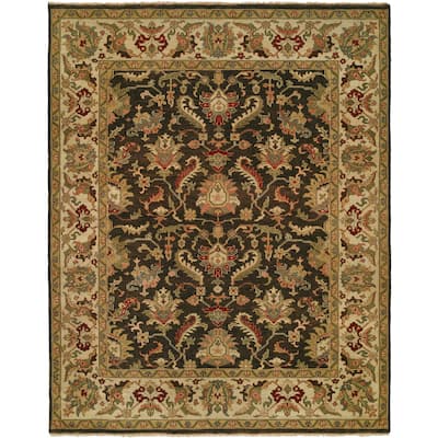 Traditional Multi-Colored Hand-Knotted Wool Area Rug
