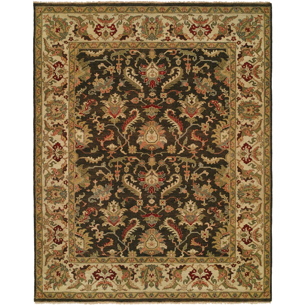 Traditional Multi-Colored Hand-Knotted Wool Area Rug