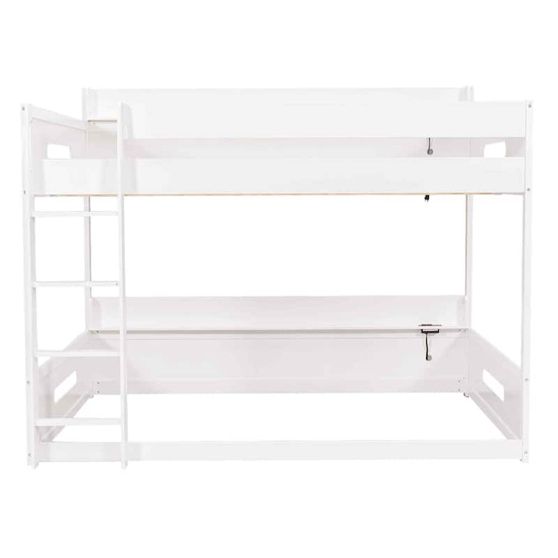 Queen over Queen Bunk Bed with Storage Shelves & USB Ports by Harper&Bright Designs