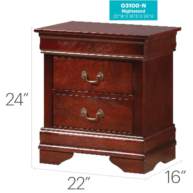 Cherry Nightstand 24x22x16 with One Spacious Drawer, Compact Bedside Table for Bedroom Storage and Warm Stylish Accent