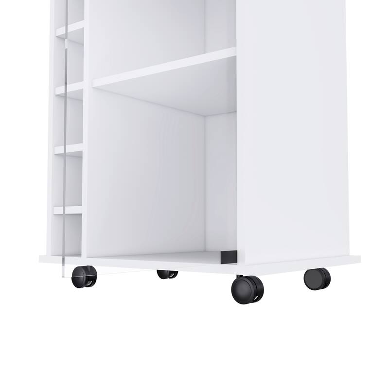 Bar Cart Baltimore With Six Wine Cubbies And Glass Door