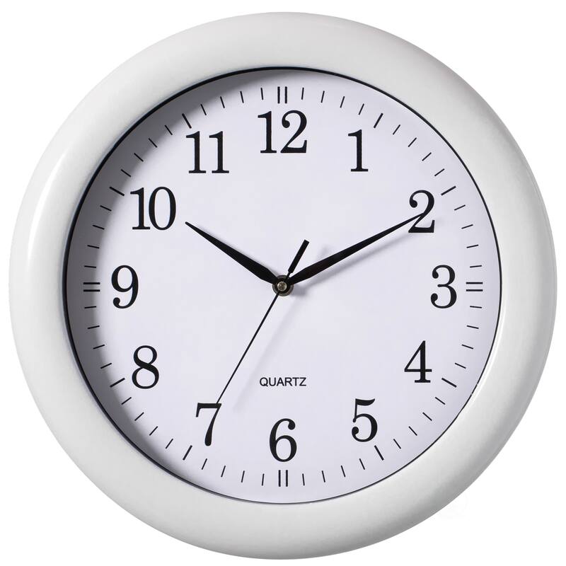 13.75 Inch Plastic Round Battery Operated Simple Modern Wall Clock - Office, Class Room, Livingroom, Dining Room, Bedroom