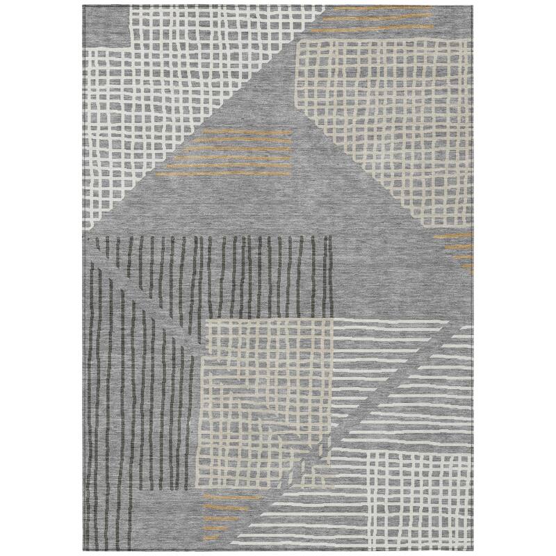 Machine Washable Indoor/ Outdoor Casual Contemporary Chantille Rug