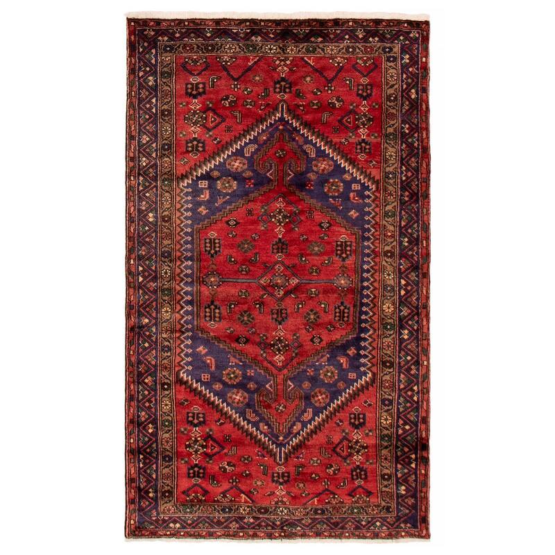 ECARPETGALLERY Hand-knotted Andelz Red Wool Rug - 4'4 x 7'4 - Red - 4'4 x 7'4