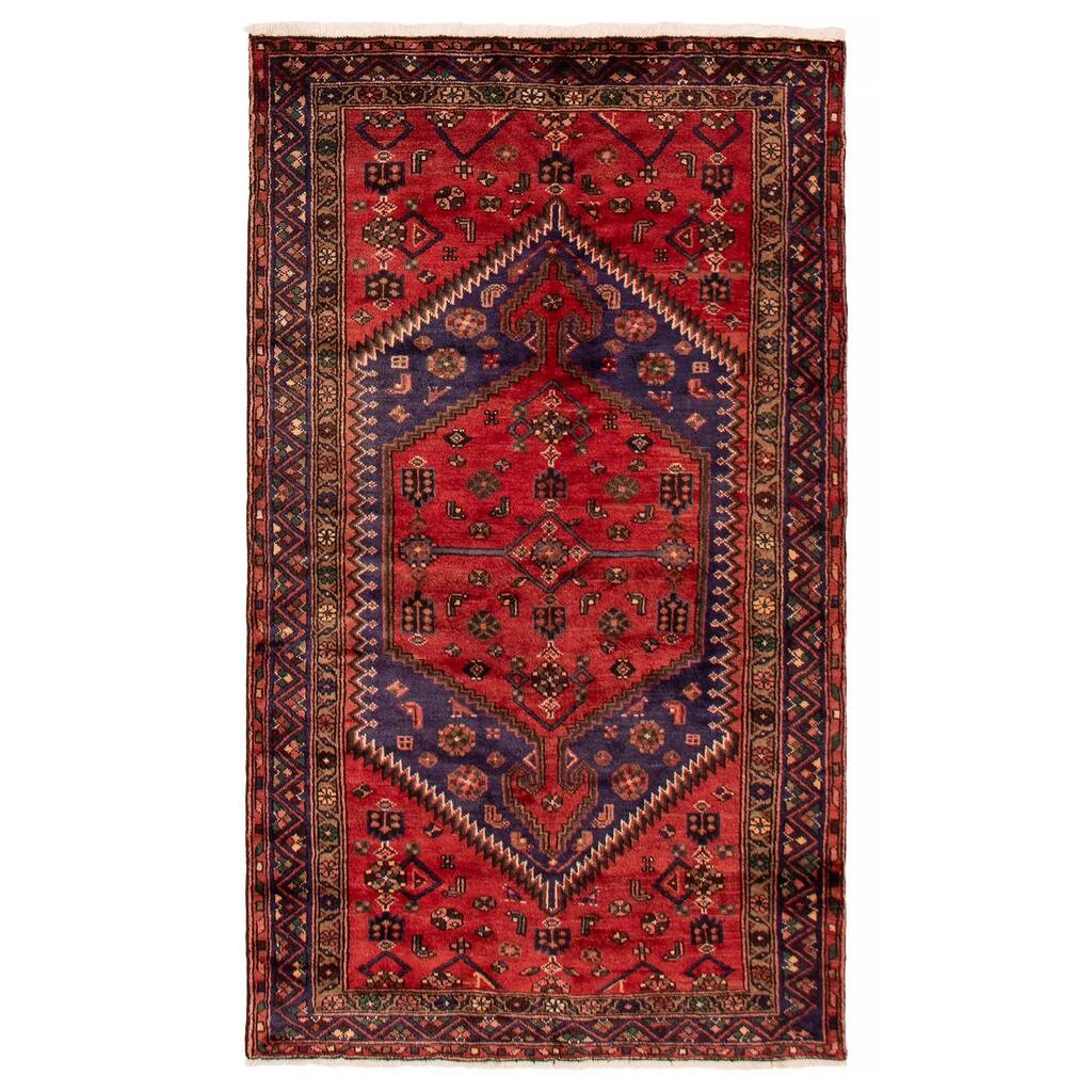 ECARPETGALLERY Hand-knotted Andelz Red Wool Rug - 4'4 x 7'4