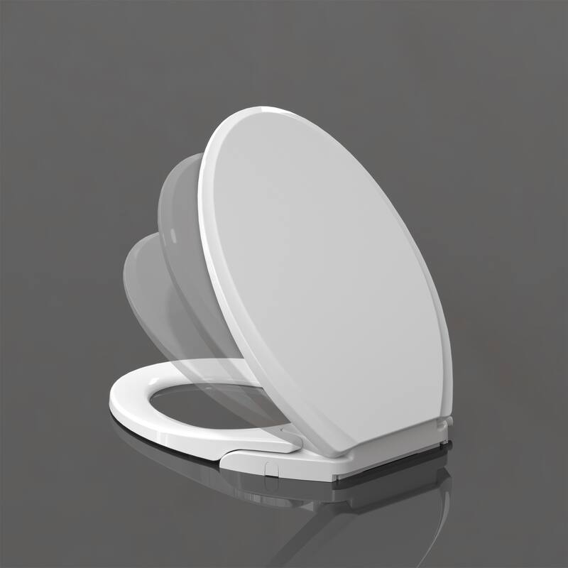 Wash Non-Electric Bidet Seat for Elongated Toilets, Cleaning Dual Mode Nozzles, Quiet-Close, Easy Installation - White