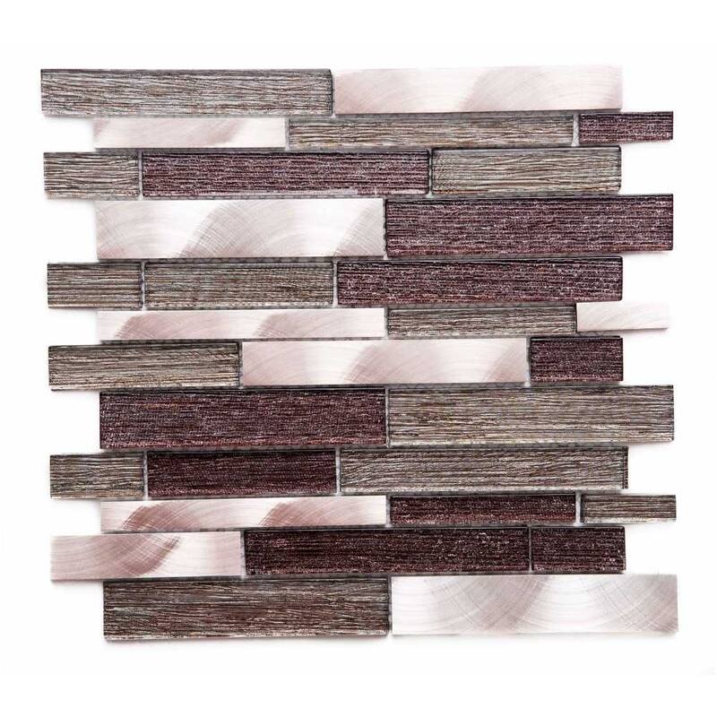 The Tile Life Cosmos Brick 1x3 Bronze Glass Backsplash Wall Tile