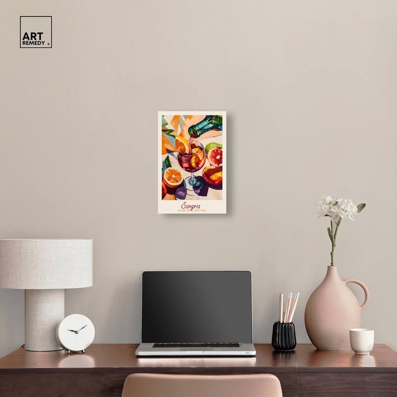 Sangria Recipe Poster Canvas by Art Remedy, Gallery Wrapped