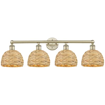 Innovations Lighting 616-4W-11-35 Woven Rattan Vanity Woven Rattan 4