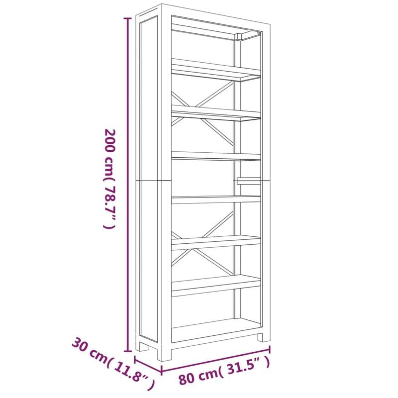 vidaXL 3/4/5/6/7-Tier Bookcase Solid Wood Acacia