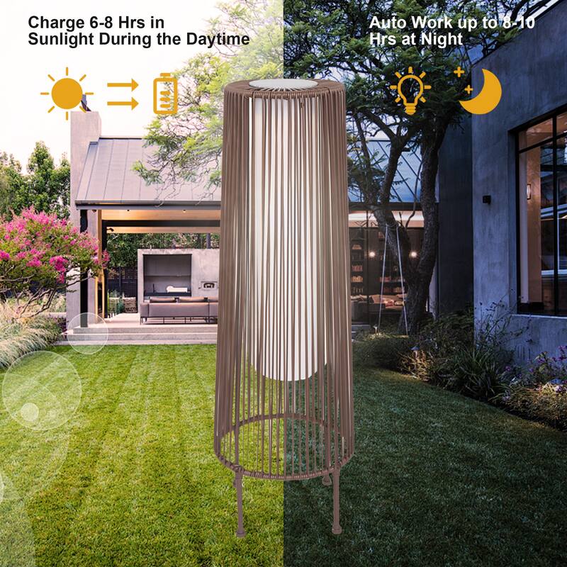 2 Pack Outdoor Patio Rattan Solar Light