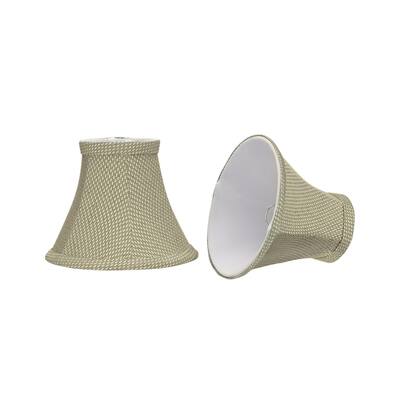Aspen Creative Bell Chandelier Clip-On Lamp Shade (2 Pack), Light Beige, (3" x 6" x 5")