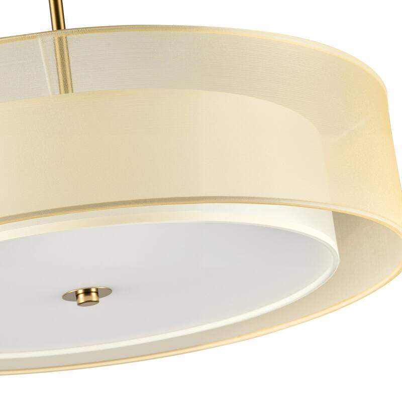 CO-Z 3-Light Antique Bronze Double Drum Pendant Chandelier