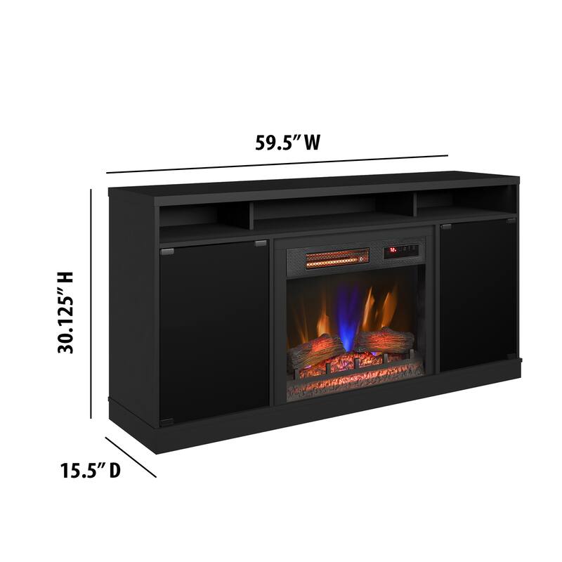 duraflame® Electric Fireplace TV Stand with Modern LED Accent Lighting and Remote, Black