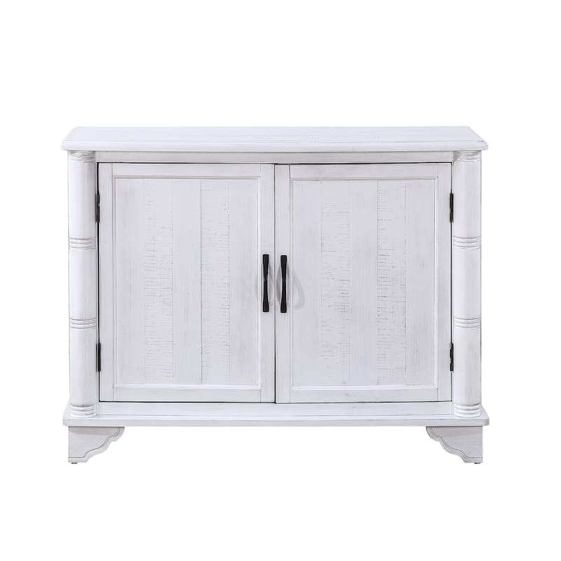 Solid Wood Entryway Console Table, 40" Retro Storage Cabinet with Adjustable Shelf