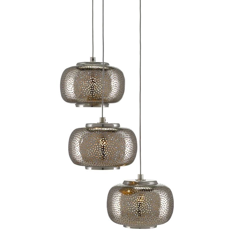 Currey & Company Pepper Drop Pendant Collection - 3-Light Multi-Drop 5"h x 7.5"dia