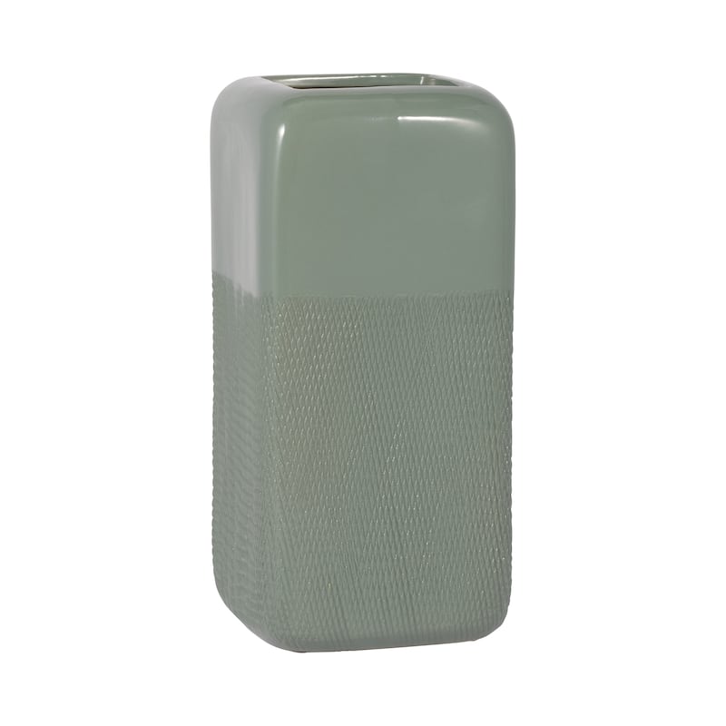 Sagebrook Home Ceramic Vase, Versatile Home Accents for Stylish Decor - Cucumber Green - 6" x 6" x 12"