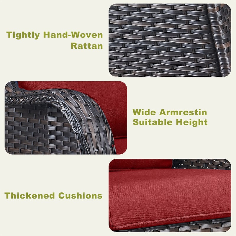 Gymojoy 4-Piece Outdoor Patio Sofa Chair with Coffee Table