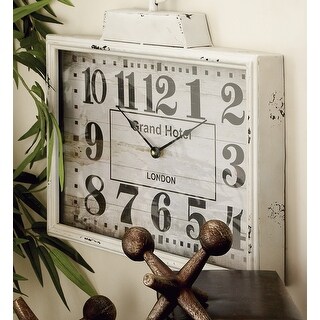 White Iron Vintage Wall Clock No Theme 15 x 16 x 2
