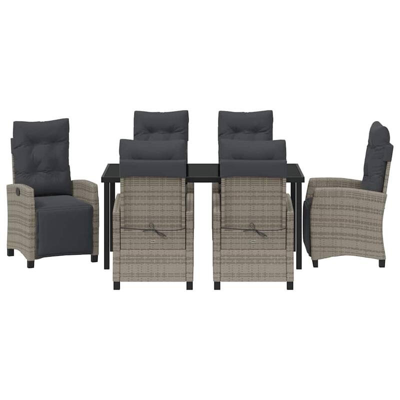 vidaXL Garden Dining Set with Cushion Poly Rattan